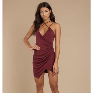 TOBI WINE WRAP BODYCON DRESS🍷